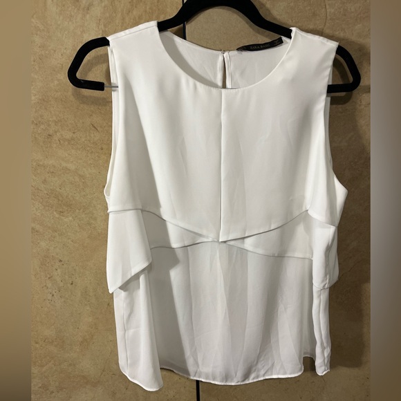 Zara Basic layered sleeveless white blouse - Picture 1 of 4